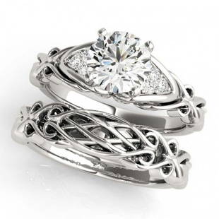 0.85 ctw VS/SI Diamond Solitaire 2pc Set 14K White Gold: 0.85 ctw VS/SI Diamond Solitaire 2pc Set 14K White Gold Designer Brand Luxury Jewelry, made in the USA Suggested Retail Price: $10,300 Factory offers perfect factory sizing, for all rings &