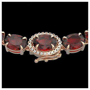 80 ctw Garnet & VS/SI Diamond Eternity Necklace 14K: 80 ctw Garnet & VS/SI Diamond Eternity Necklace 14K Rose Gold Designer Brand Luxury Jewelry, made in the USA Suggested Retail Price: $16,900 Factory offers perfect factory sizing, for all rings