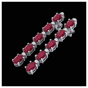 7 ctw Ruby & VS/SI Diamond Tennis Earrings 10K White: 7 ctw Ruby & VS/SI Diamond Tennis Earrings 10K White Gold Designer Brand Luxury Jewelry, made in the USA Suggested Retail Price: $4,600 Factory offers perfect factory sizing, for all rings &