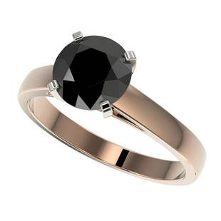 2.15 ctw Fancy Black Diamond Solitaire Ring 10K Rose: 2.15 ctw Fancy Black Diamond Solitaire Ring 10K Rose Gold Designer Brand Luxury Jewelry, made in the USA Suggested Retail Price: $2,750 Factory offers perfect factory sizing, for all rings &