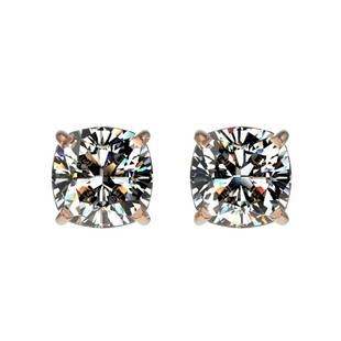 1 ctw VS/SI Cushion Diamond Stud Earrings 10K Rose Gold: 1 ctw VS/SI Cushion Diamond Stud Earrings 10K Rose Gold Designer Brand Luxury Jewelry, made in the USA Suggested Retail Price: $6,850 Factory offers perfect factory sizing, for all rings &