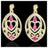 7 ctw Sapphire Pink & Diamond Heart Earrings 18K Yellow
