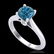 1.36 ctw Fancy Intense Blue Diamond Art Deco Ring 18K