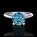 1.36 ctw Fancy Intense Blue Diamond Art Deco Ring 18K - 2
