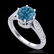 2.2 ctw Intense Blue Diamond Art Deco Ring 18K White