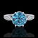 2.2 ctw Intense Blue Diamond Art Deco Ring 18K White - 2
