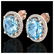 6 ctw Sky Blue Topaz & VS/SI Diamond Earrings 14K Rose