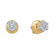 10kt Yellow Gold Round Diamond Flower Cluster Stud