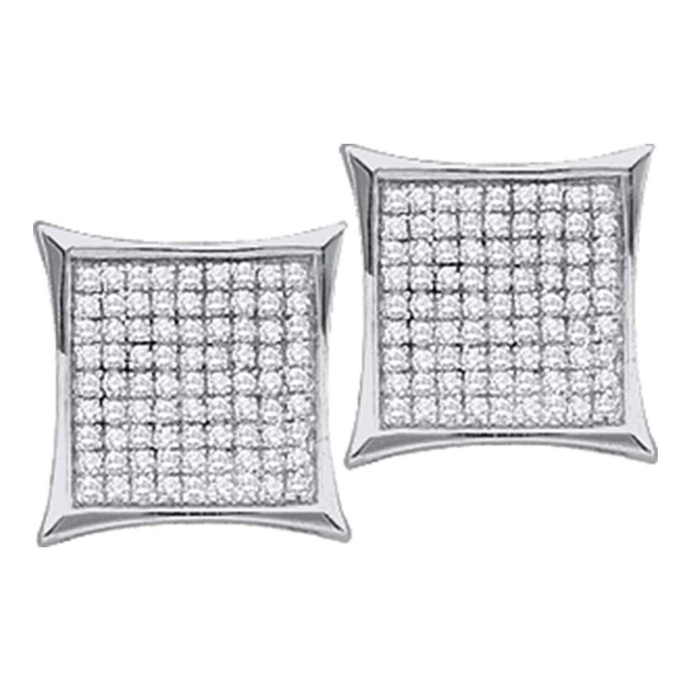 10kt White Gold Round Diamond Square Kite Cluster Stud: 10kt White Gold Round Diamond Square Kite Cluster Stud Earrings 1/10 Cttw Manufacturer Model: JSC-54290 Description 10kt White Gold Womens Round
