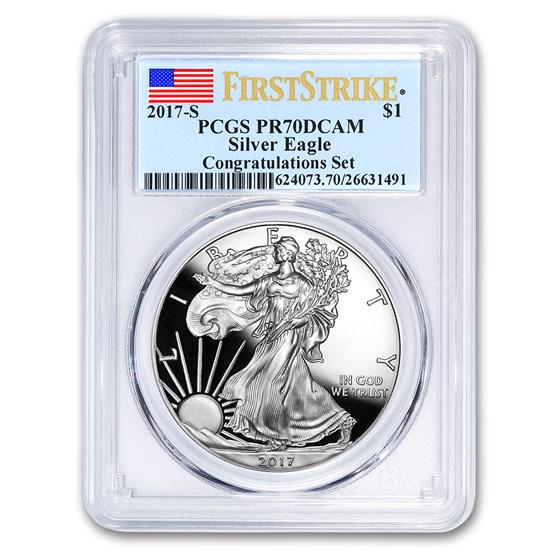 2017-S Proof Silver American Eagle PR-70 PCGS: One piece 2017-S Proof Silver American Eagle PR-70 PCGS (FirstStrikeÂ®) SKU: RB150040