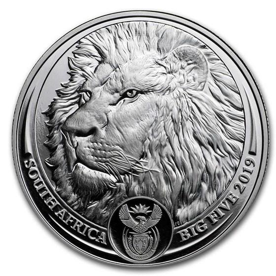 2019 South Africa 1 oz Platinum Big Five Lion Proof: One piece 2019 South Africa 1 oz Platinum Big Five Lion Proof SKU: RB198913