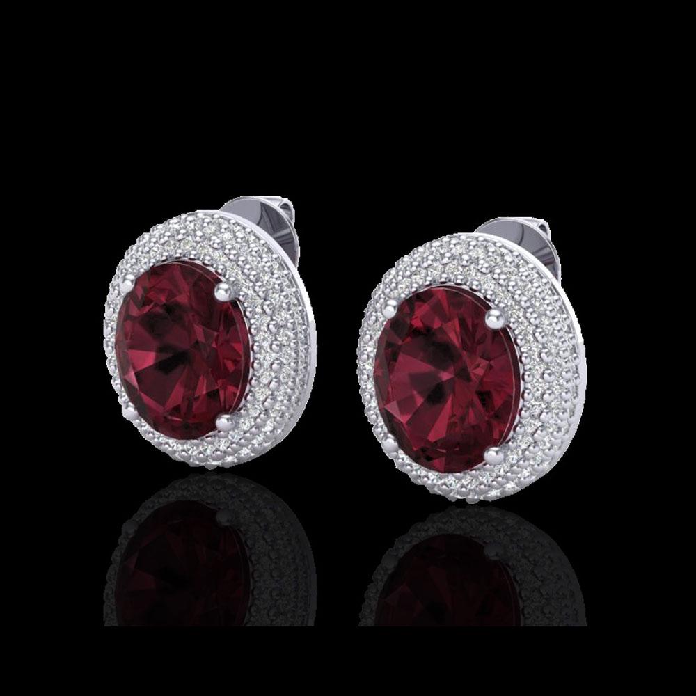 9 ctw Garnet & Micro Pave VS/SI Diamond Earrings 18K: 9 ctw Garnet & Micro Pave VS/SI Diamond Earrings 18K White Gold Designer Brand Luxury Jewelry, made in the USA Suggested Retail Price: $10,950 Factory offers perfect factory sizing, for all rings & cu