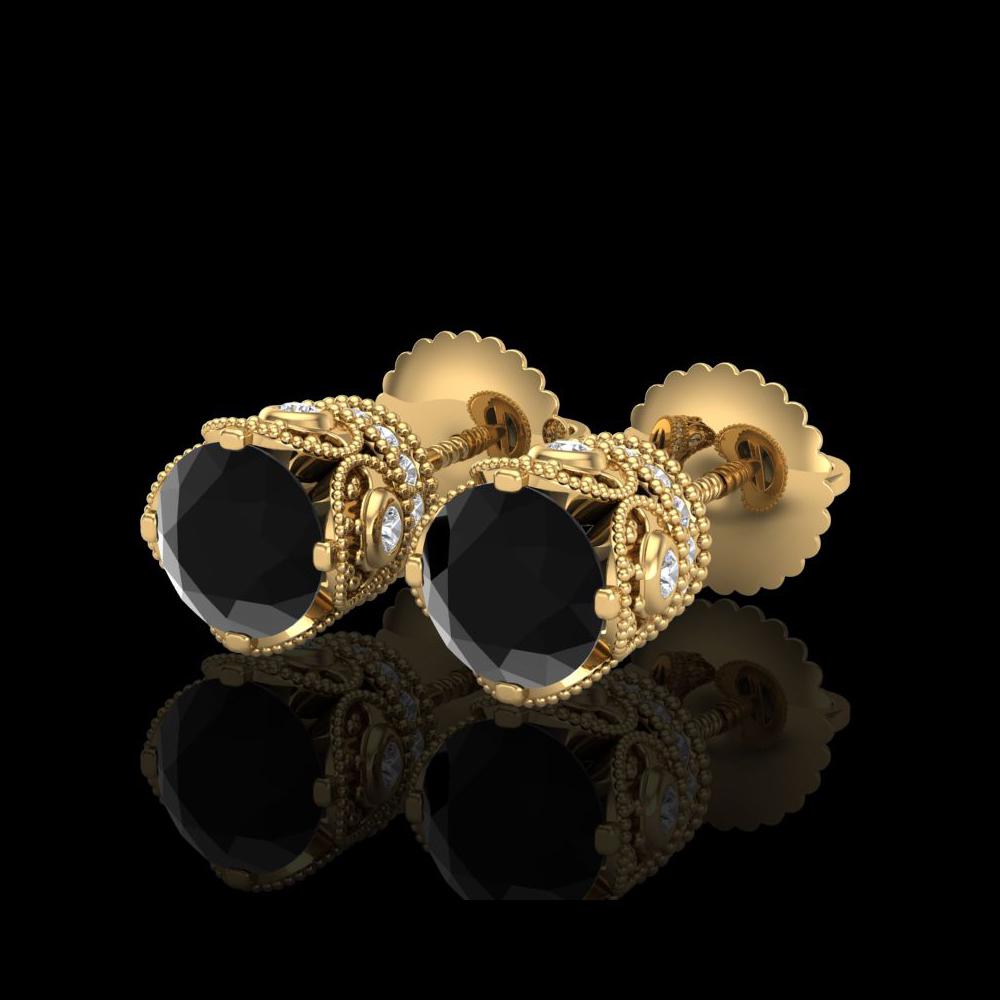 1.85 ctw Fancy Black Diamond Art Deco Stud Earrings 18K: 1.85 ctw Fancy Black Diamond Art Deco Stud Earrings 18K Yellow Gold Designer Brand Luxury Jewelry, made in the USA Suggested Retail Price: $7,100 Factory offers perfect factory sizing, for all rings &