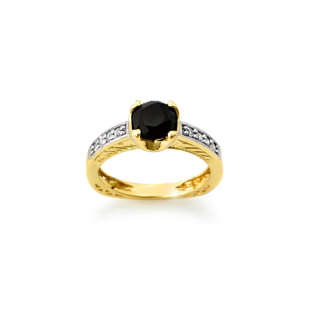 1.85 ctw VS Black & White Diamond Ring 14K Yellow Gold: 1.85 ctw VS Black & White Diamond Ring 14K Yellow Gold Designer Brand Luxury Jewelry, made in the USA Suggested Retail Price: $6,100 Factory offers perfect factory sizing, for all rings & custom lengt