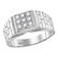 10kt White Gold Mens Round Diamond Square Cluster Brick
