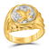 10kt Yellow Gold Mens Round Diamond Cluster Eagle Bird