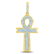 10kt Yellow Gold Mens Round Diamond Ankh Cross Charm