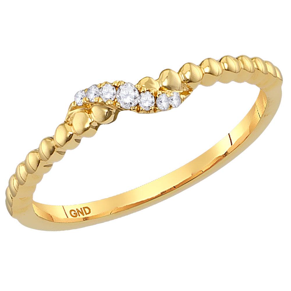 10kt Yellow Gold Womens Round Diamond Crossover: 10kt Yellow Gold Womens Round Diamond Crossover Stackable Band Ring 1/20 Cttw Manufacturer's Suggested Retail Price: $440.00 Manufacturer Model: GND-118168 Description <