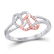 10kt White Rose-tone Gold Womens Round Diamond Double