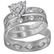 14kt White Gold His & Hers Round Diamond Heart Matching