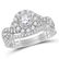 14kt White Gold Womens Round Diamond Twist Bridal