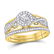 14kt Yellow Gold Womens Round Diamond Twist Bridal