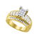 10kt Yellow Gold Womens Princess Diamond Cluster Bridal