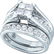 14kt White Gold Womens Princess Diamond Bridal Wedding
