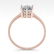 1.0 ctw VS/SI Princess Diamond Engagment Ring 18k Rose - 3