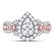 14kt Two-tone Gold Womens Diamond Teardrop Cluster - 2