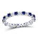 10kt White Gold Round Blue Sapphire Diamond Eternity