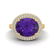 4 ctw Amethyst & Micro Pave VS/SI Diamond Ring 18k - 2