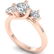 1.25 ctw Certified VS/SI Diamond Solitaire 3 Stone Ring - 2