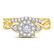 10kt Yellow Gold Womens Round Diamond Halo Twist Bridal - 2