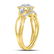 10kt Yellow Gold Womens Round Diamond Halo Twist Bridal - 3