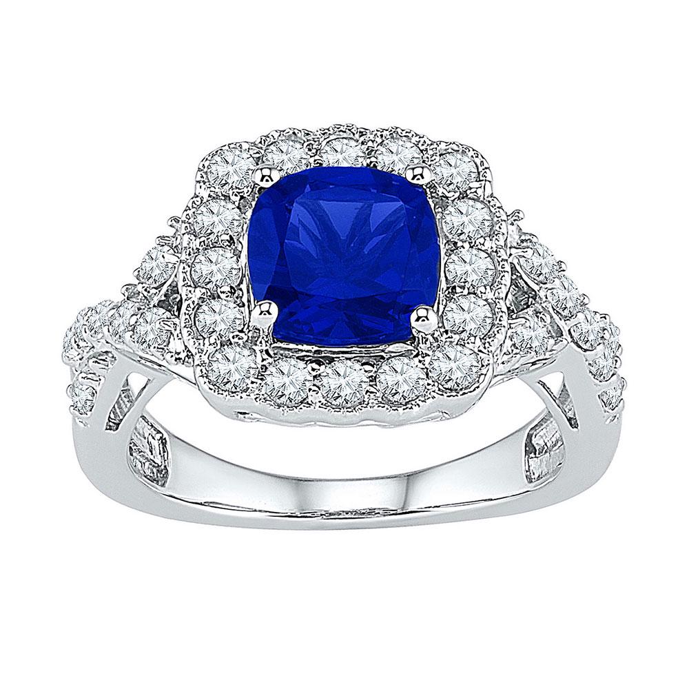 Sterling Silver Womens Princess Lab-Created Blue: Sterling Silver Womens Princess Lab-Created Blue Sapphire Solitaire Ring 3-3/4 Cttw Manufacturer's Suggested Retail Price: $290.00 Manufacturer Model: GND-107037 Description<