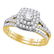 14kt Yellow Gold Womens Round Diamond Double Halo