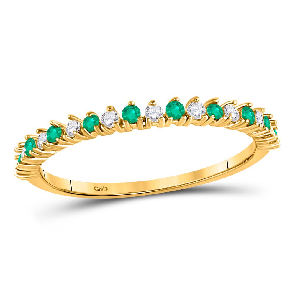 10kt Yellow Gold Womens Round Emerald Diamond Stackable: 10kt Yellow Gold Womens Round Emerald Diamond Stackable Band Ring 1/5 Cttw Manufacturer's Suggested Retail Price: $590.00 Manufacturer Model: GND-127981 Description <