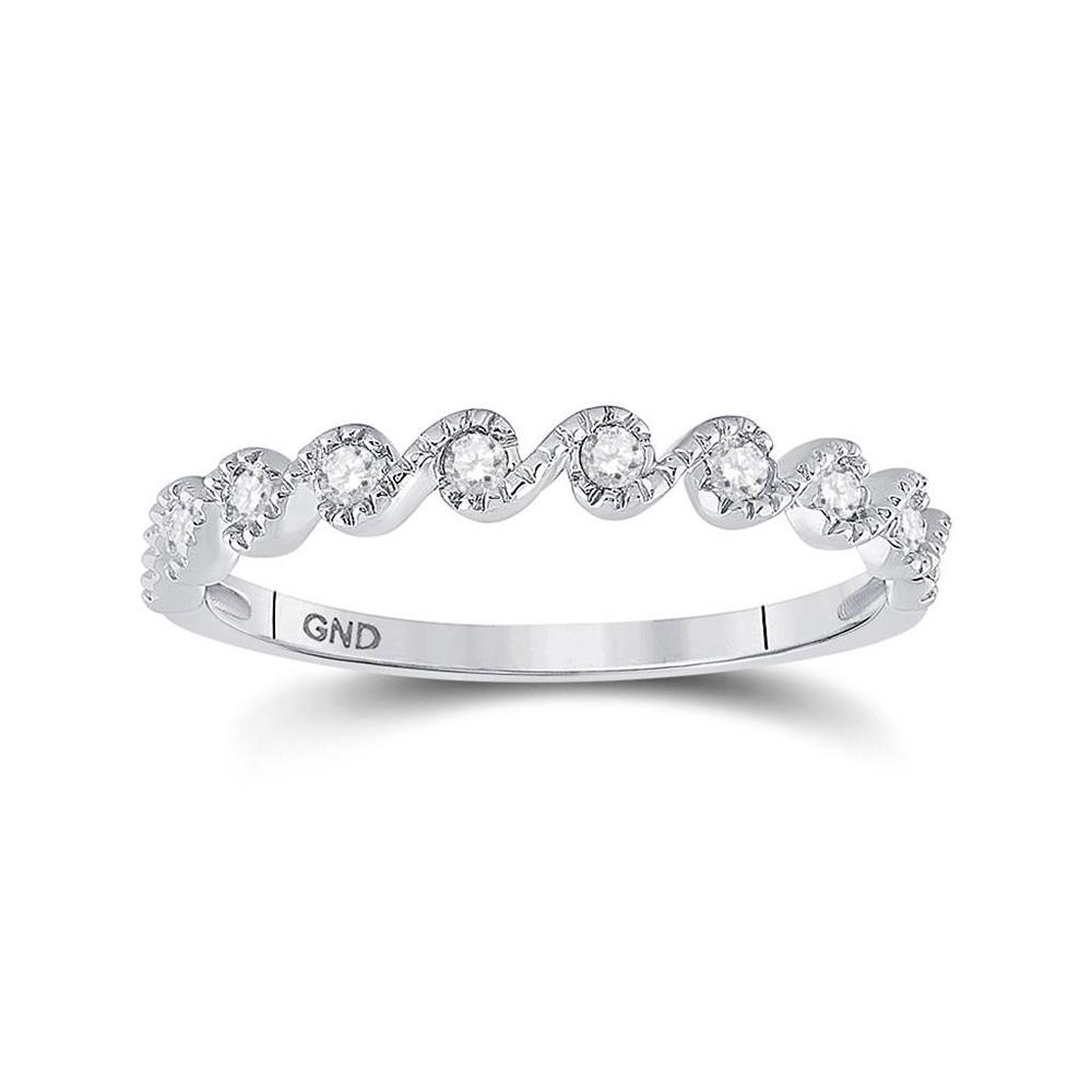 10kt White Gold Womens Round Diamond Stackable Band: 10kt White Gold Womens Round Diamond Stackable Band Ring 1/6 Cttw Manufacturer's Suggested Retail Price: $710.00 Manufacturer Model: GND-118439 Description