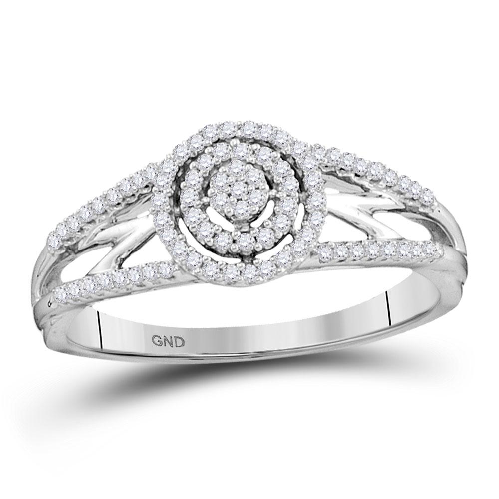 10kt White Gold Womens Round Diamond Cluster Bridal: 10kt White Gold Womens Round Diamond Cluster Bridal Wedding Engagement Ring 1/5 Cttw Manufacturer's Suggested Retail Price: $880.00 Manufacturer Model: GND-97853 Description<