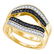 10kt Yellow Gold Womens Round Black Color Enhanced