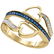 10kt Yellow Gold Womens Round Blue Color Enhanced