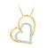 10kt Yellow Gold Womens Round Diamond Double Heart