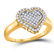 10kt Yellow Gold Womens Round Diamond Heart Cluster