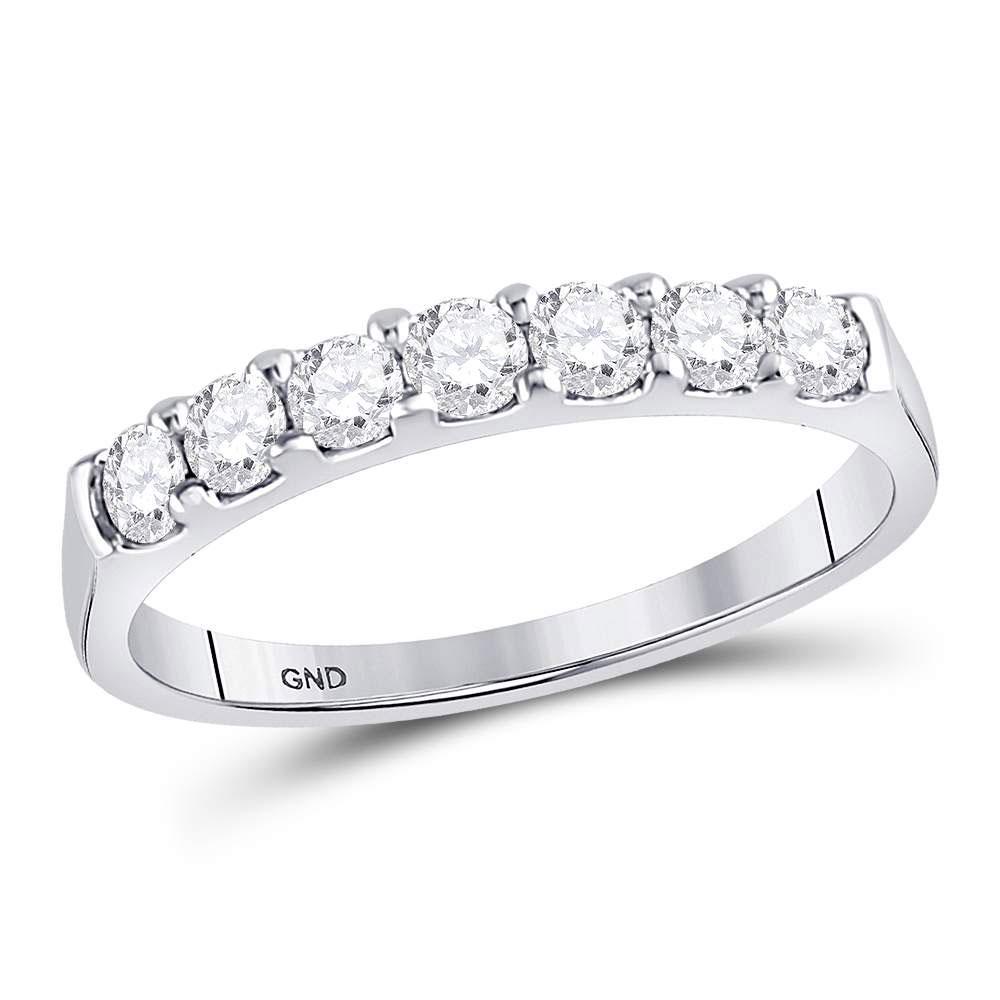 14kt White Gold Womens Round Diamond Single Row Wedding: 14kt White Gold Womens Round Diamond Single Row Wedding Band 1/2 Cttw Manufacturer's Suggested Retail Price: $ 2060.00