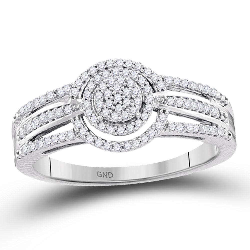 10kt White Gold Round Diamond Cluster Bridal Wedding: 10kt White Gold Round Diamond Cluster Bridal Wedding Engagement Ring 1/4 Cttw Manufacturer's Suggested Retail Price: $ 940.00