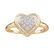 14kt Yellow Gold Womens Round Diamond Heart Frame