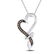 10kt White Gold Womens Round Brown Diamond Heart