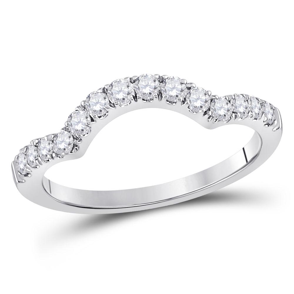 14kt White Gold Womens Round Diamond Solitaire Enhancer: 14kt White Gold Womens Round Diamond Solitaire Enhancer Wedding Band 1/2 Cttw Manufacturer's Suggested Retail Price: $ 2000.00