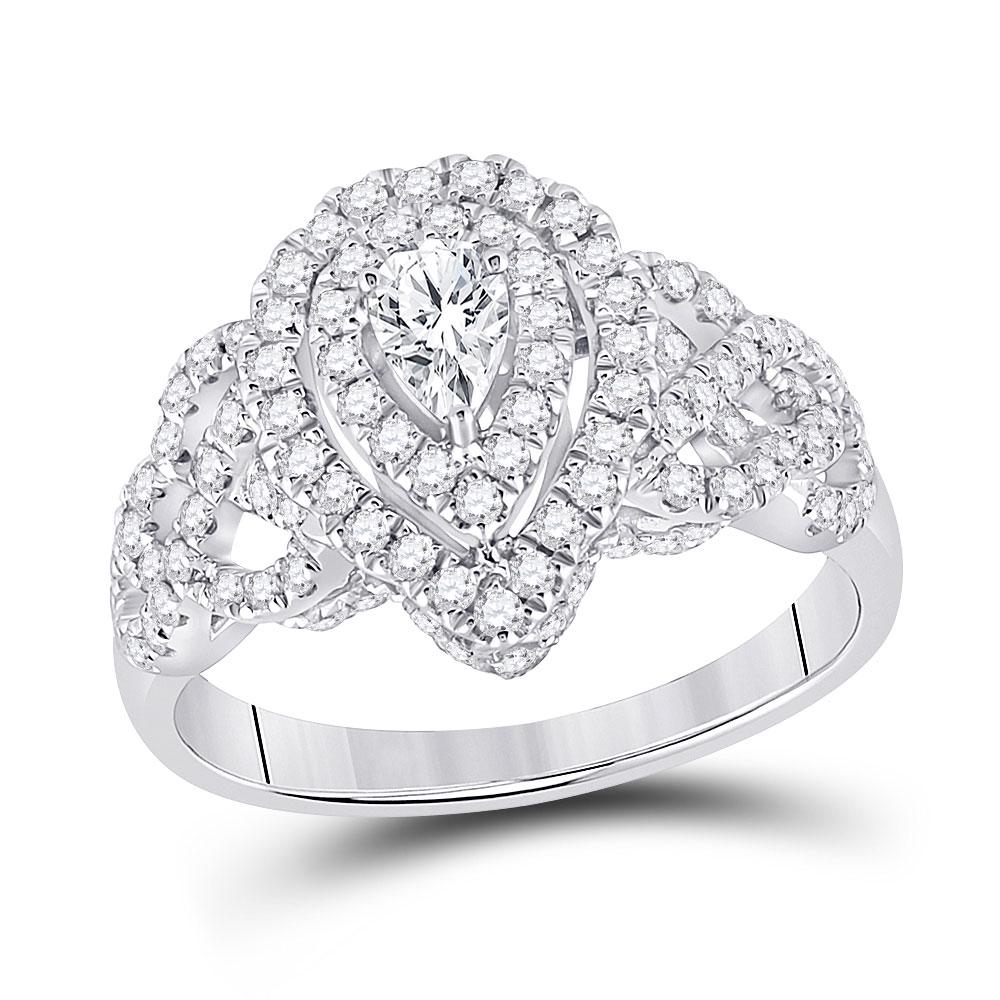 14kt White Gold Pear Diamond Solitaire Bridal Wedding: 14kt White Gold Pear Diamond Solitaire Bridal Wedding Engagement Ring 1 Cttw Manufacturer's Suggested Retail Price: $ 5000.00